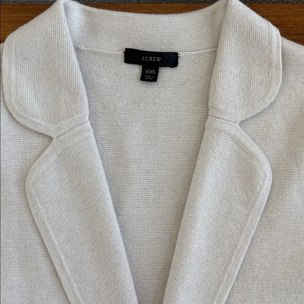 J. Crew Sophie open-front sweater-blazer in Light Gray Size XXS Fits Size XS